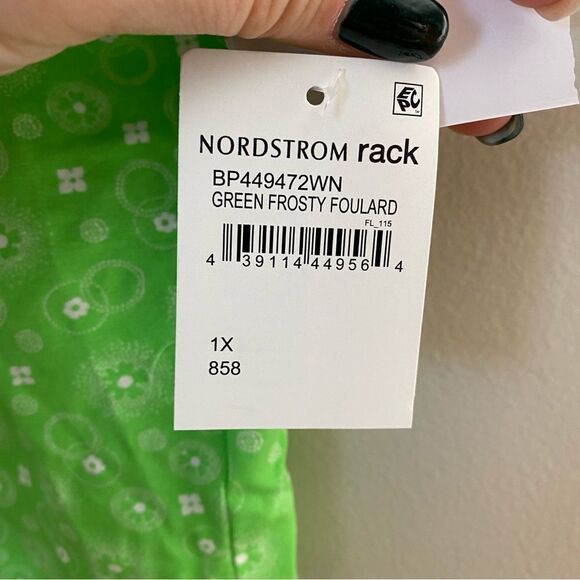 BP Halter Crop Top Neon Green Frosty Follard Floral Print Casual Neutral - Picture 7 of 10